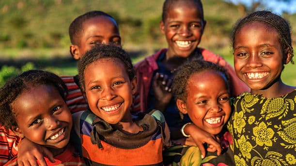 Smiling children in Africa
